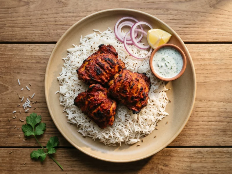 Tandoori Chicken with Jeera Rice — healthy meal delivered across the UAE by Zero Fat Meals