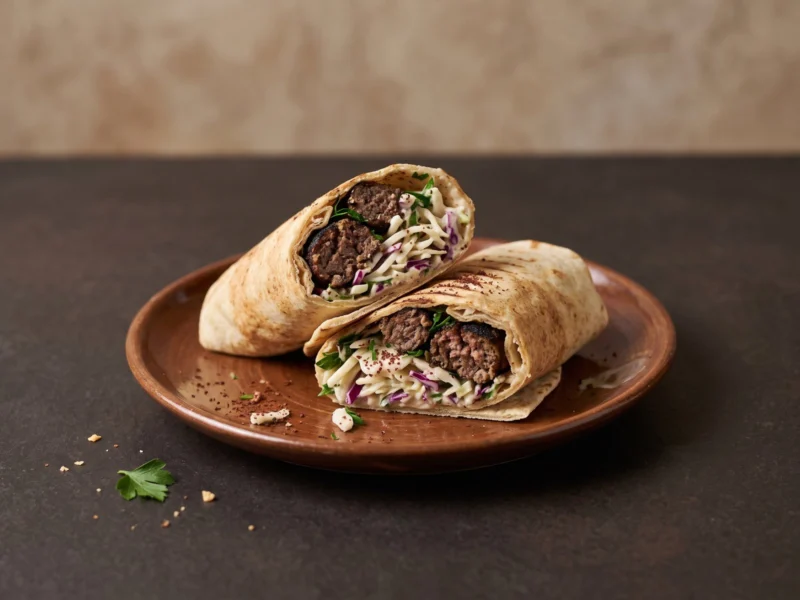 Beef Kofta Wrap with Tahini Slaw — healthy meal delivered across the UAE by Zero Fat Meals